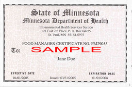 Food Manager Certification MN